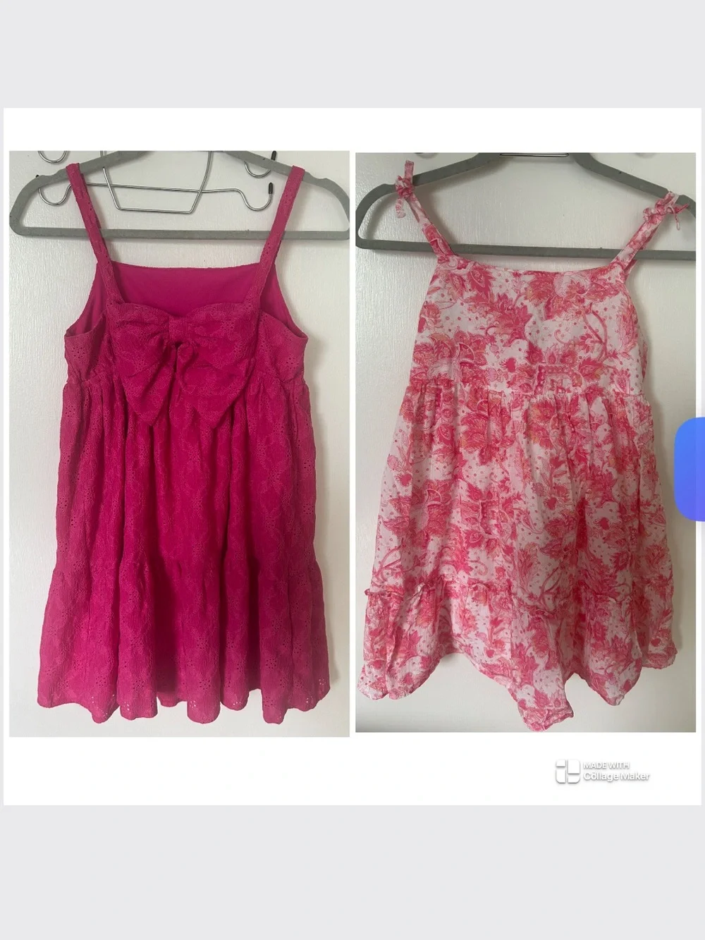 Girls' Hot Pink Sleeveless Party Dresses with Bow and Floral Design Brand New 14